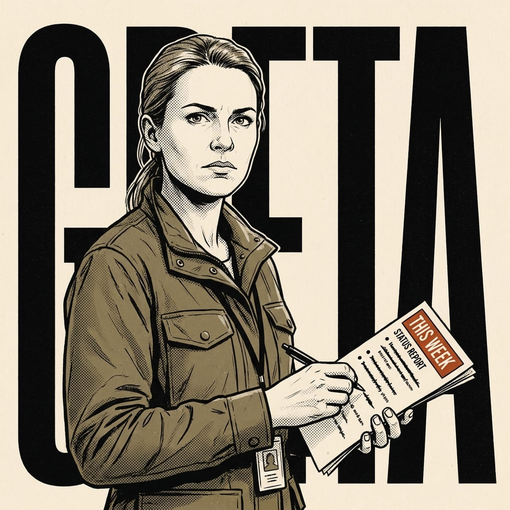 Greta, AI agent, Status reporting & client comms