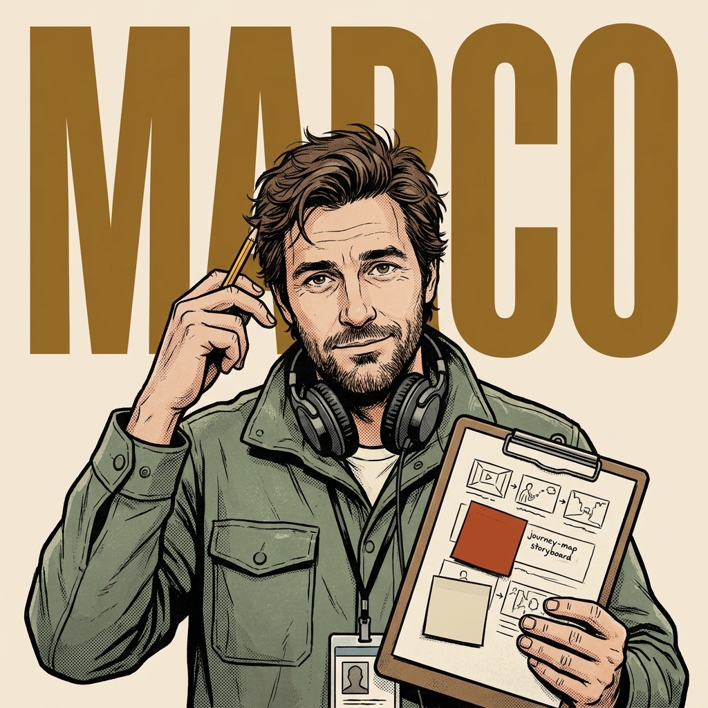 Marco, AI agent, Persona & journey mapping
